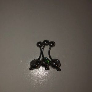 3 belly button piercings